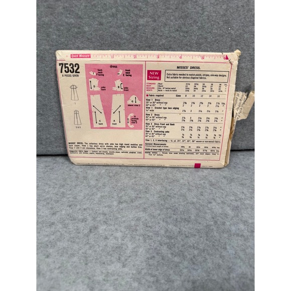VTG 1968 Simplicity 7532 Sewing Pattern Mod A-Line Dress 12 Retro 60's MCM Uncut - Picture 6 of 8